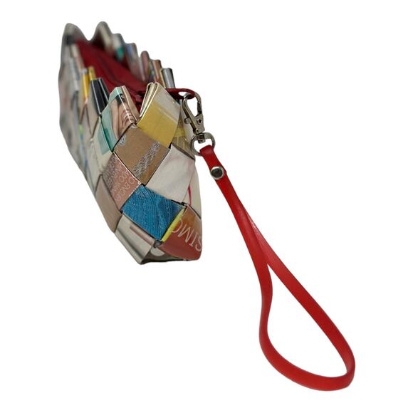 ECOIST Woven Wrappers Recycled Magazine Zippered Wristlet Clutch Purse - Picture 10 of 10